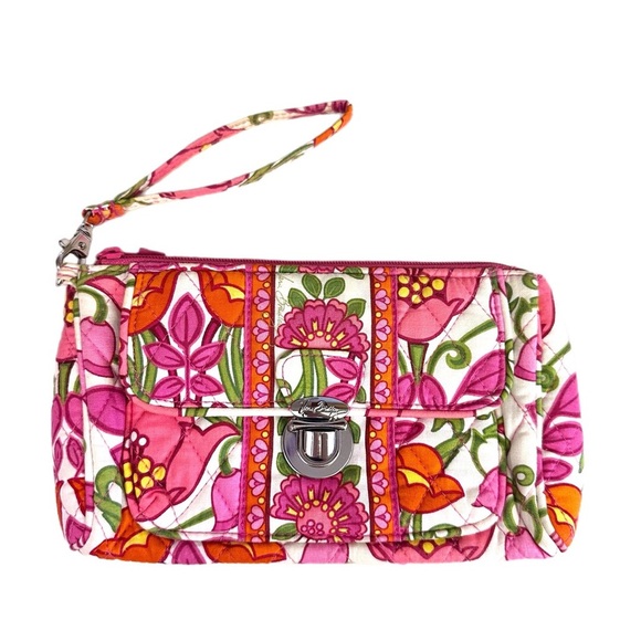 Vera Bradley Handbags - Vera Bradley Lilly Bell Wristlet: Quilted Cotton, Push Lock Closure